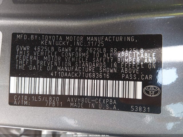 Toyota CAMRY XSE 2026 4T1DAACK7TU683616 Image 9