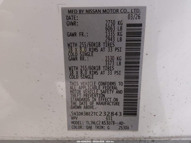Nissan Pathfinder Sv 2026 5N1DR3BE2TC232843 Image 9