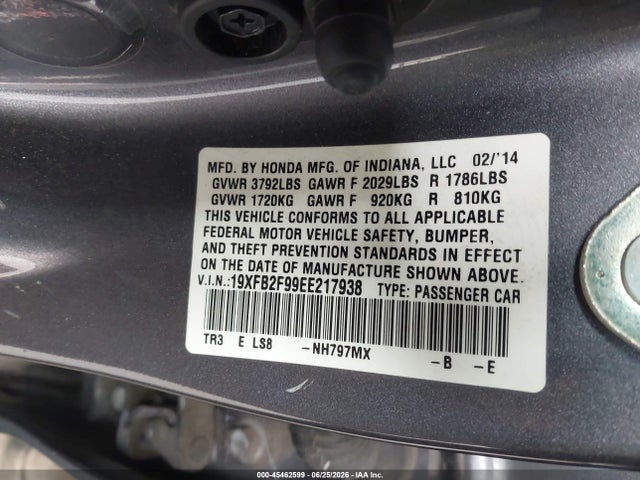 Honda Civic Ex-l 2014 19XFB2F99EE217938 Image 9