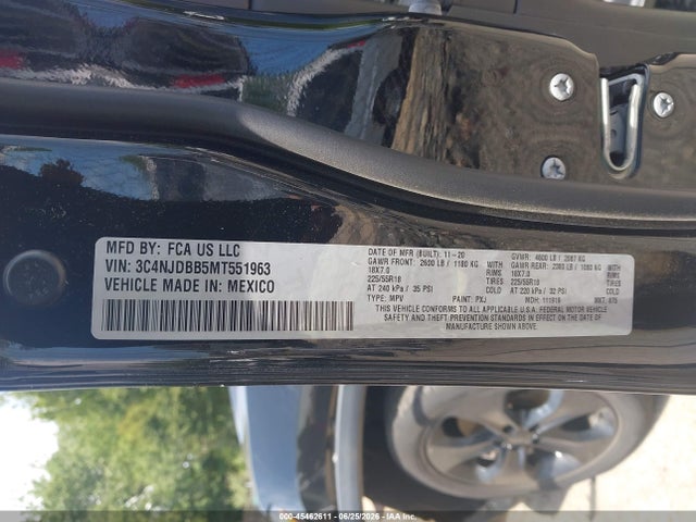 2021 Jeep Compass Altitude 4x4 მანქანა იყიდება აუქციონზე, vin: 3C4NJDBB5MT551963, აუქციონის ნომერი: 45462611