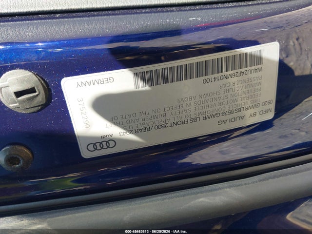 45462613 :رقم المزاد ، WAUU2AF26MN014100 vin ، 2021 Audi A7 Sportback Premium Plus 55 Tfsi Quattro S Tronic مزاد بيع