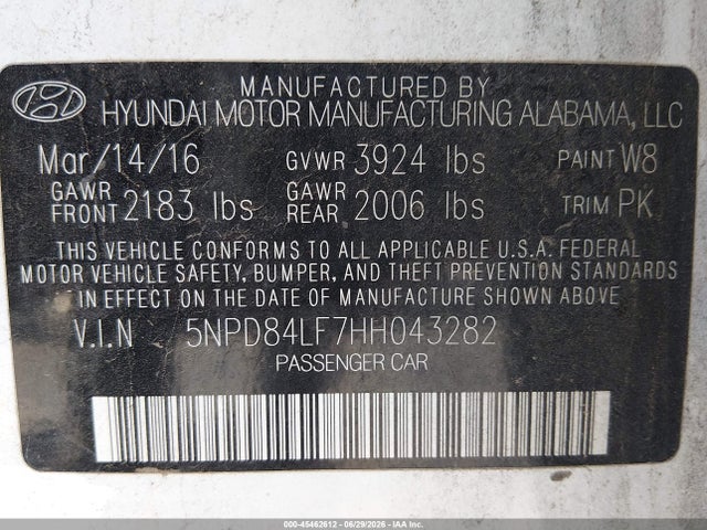 Hyundai ELANTRA SE 2017 5NPD84LF7HH043282 Image 9