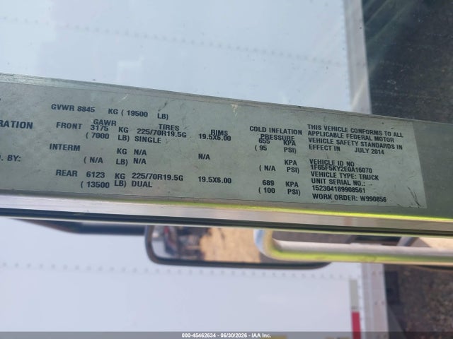 Продажа на аукционе авто 2014 Ford F-59 Commercial Stripped, vin: 1F65F5KY2E0A16070, номер лота: 45462634