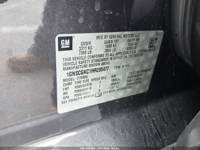Chevrolet Suburban Ls 2017 1GNSCGKC1HR295477 Image 9