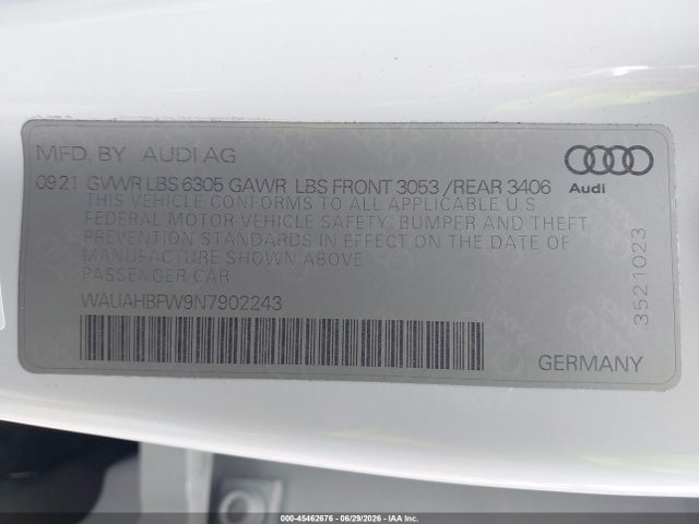WAUAHBFW9N7902243 Audi Rs E-tron Gt Quattro