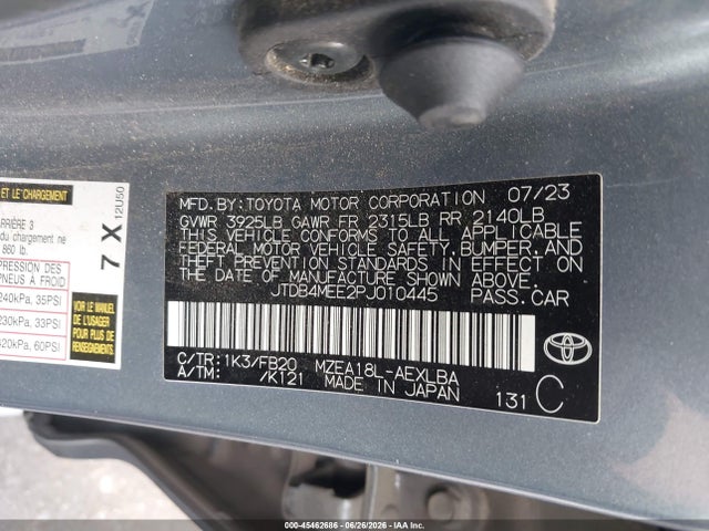Toyota COROLLA LE 2023 JTDB4MEE2PJ010445 Image 9