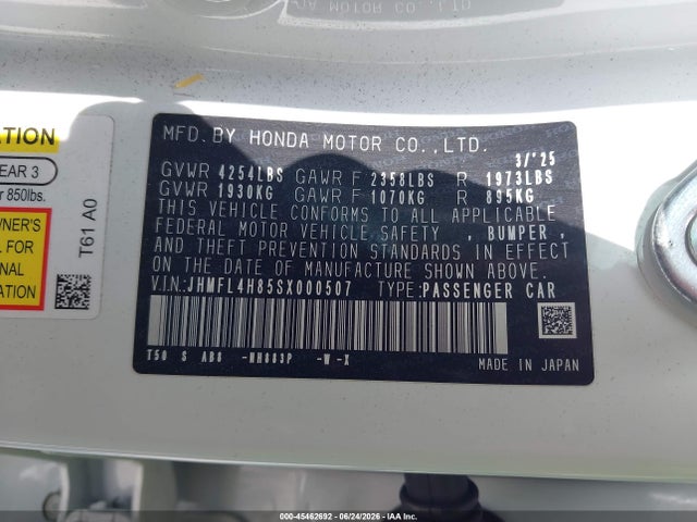 Honda Civic Hybrid Sport 2025 JHMFL4H85SX000507 Image 9