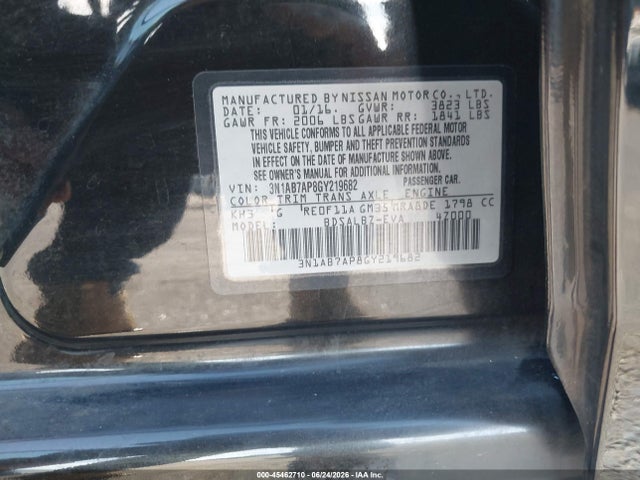 Nissan SENTRA S 2016 3N1AB7AP8GY219682 Image 9