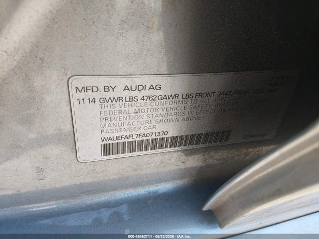 Продаж на аукціоні авто 2015 Audi A4 2.0t Premium, vin: WAUEFAFL7FA071370, номер лоту: 45462711