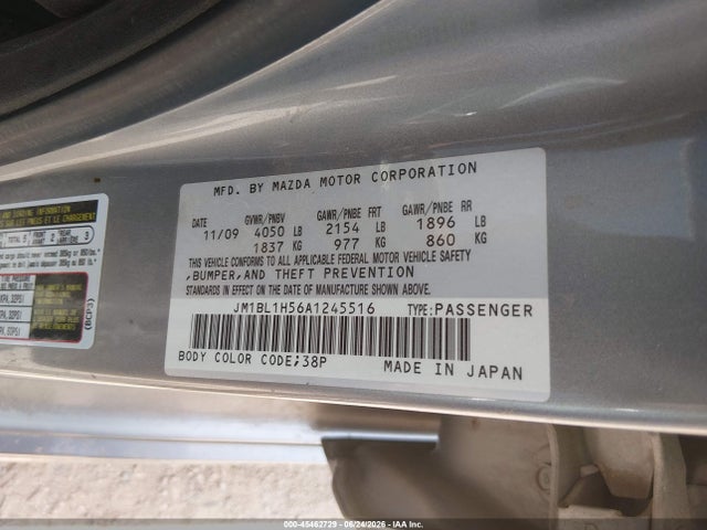 Aukcja sprzedaży 2010 Mazda Mazda3 S Sport, vin: JM1BL1H56A1245516, numer aukcji: 45462729