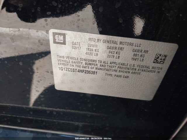 Chevrolet Malibu 1fl 2017 1G1ZC5ST4HF236381 Image 9