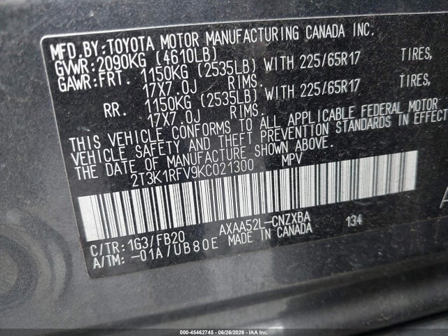 Toyota RAV4 LE 2019 2T3K1RFV9KC021300 Image 9