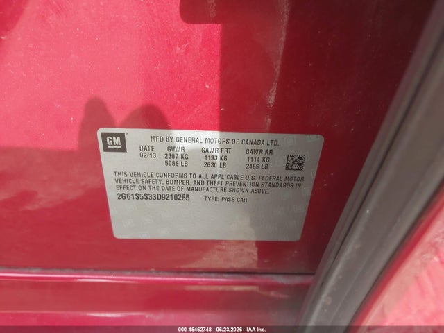Продаж на аукціоні авто 2013 Cadillac Xts Premium, vin: 2G61S5S33D9210285, номер лоту: 45462748
