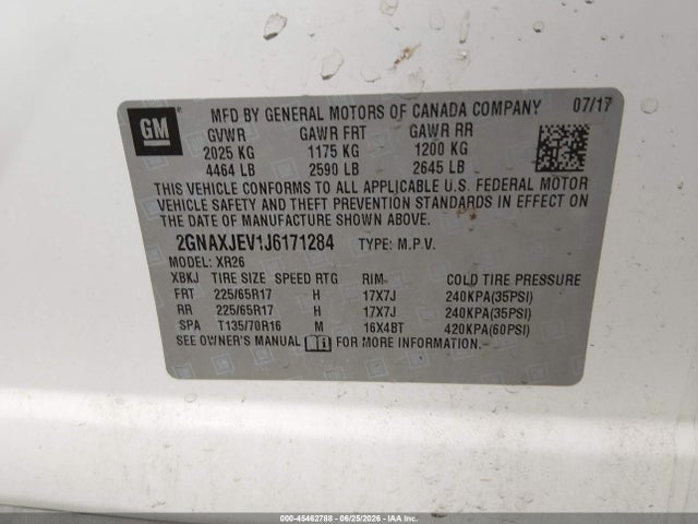 Chevrolet EQUINOX LT 2018 2GNAXJEV1J6171284 Image 9