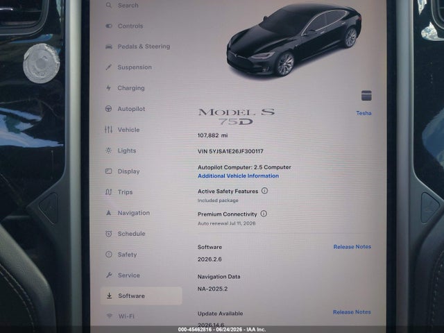 Продажа на аукционе авто 2018 Tesla Model S 100d/75d/p100d, vin: 5YJSA1E26JF300117, номер лота: 45462816