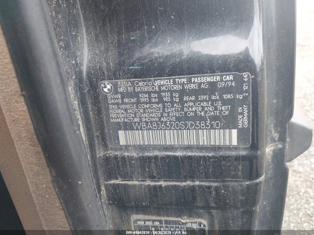Auction sale of the 1995 Bmw 325 Ic Automatic, vin: WBABJ6320SJD38310, lot number: 45462838