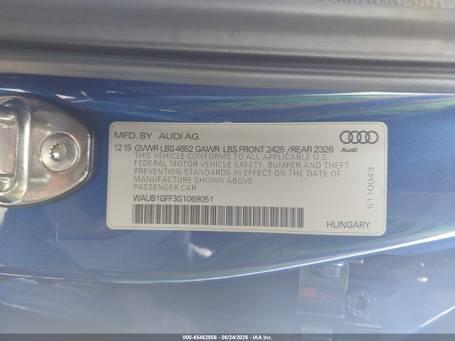 Audi S3 Premium Plus 2016 WAUB1GFF3G1069051 Image 9