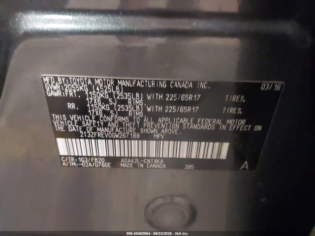 Toyota RAV4 LE 2016 2T3ZFREV0GW267188 Image 9