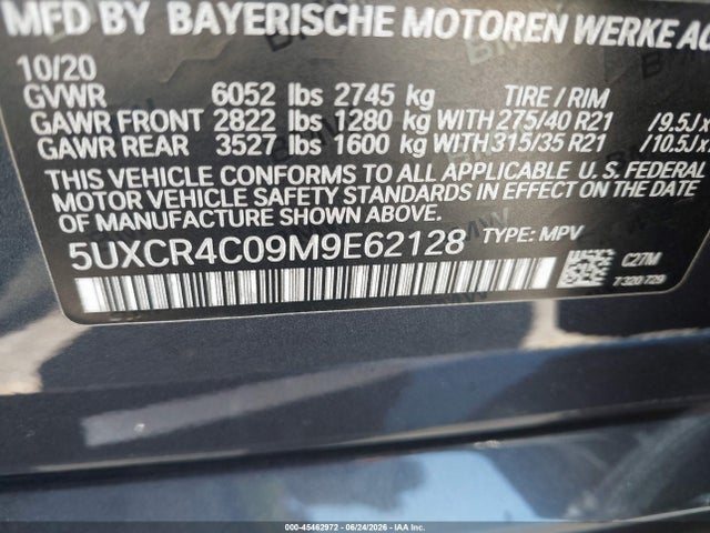 BMW X5 Sdrive40i 2021 5UXCR4C09M9E62128 Image 9