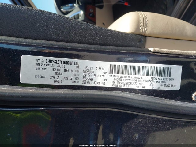 Aukcja sprzedaży 2013 Dodge Durango Citadel, vin: 1C4SDJET0DC512657, numer aukcji: 45462974