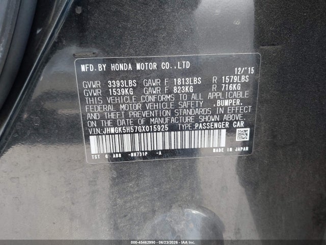 Honda FIT LX 2016 JHMGK5H57GX015925 Image 9