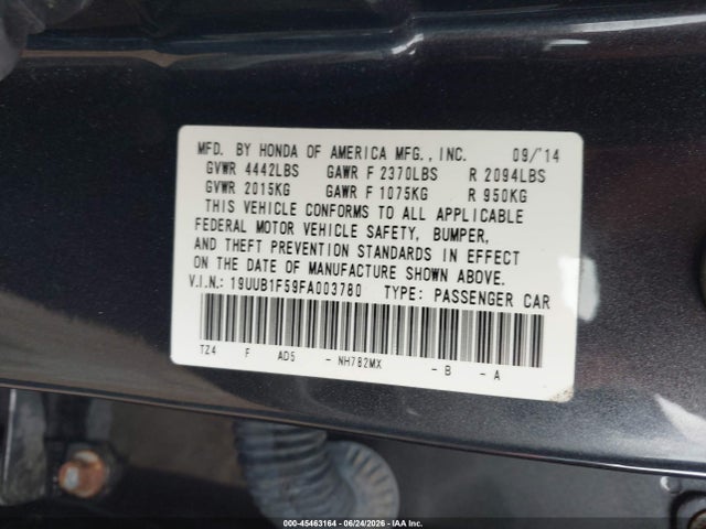 Продаж на аукціоні авто 2015 Acura Tlx Tech, vin: 19UUB1F59FA003780, номер лоту: 45463164