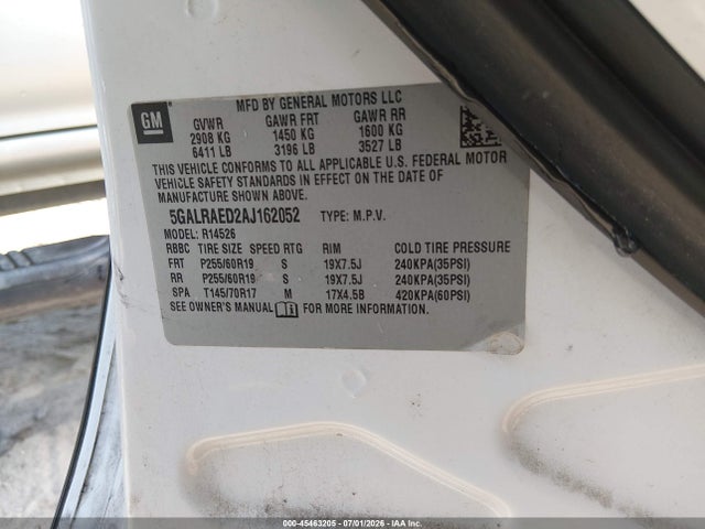 Продаж на аукціоні авто 2010 Buick Enclave Cx, vin: 5GALRAED2AJ162052, номер лоту: 45463205