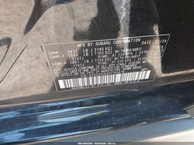 4S4GUHU69R3765618 Subaru Crosstrek Wilderness