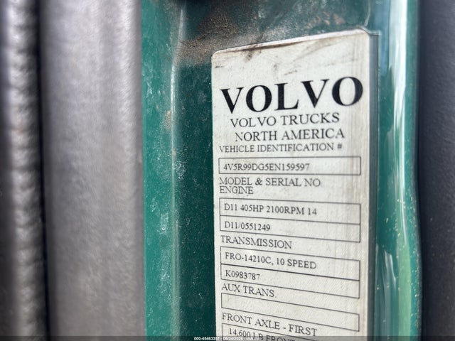 Aukcja sprzedaży 2014 Volvo Vah, vin: 4V5R99DG5EN159597, numer aukcji: 45463357