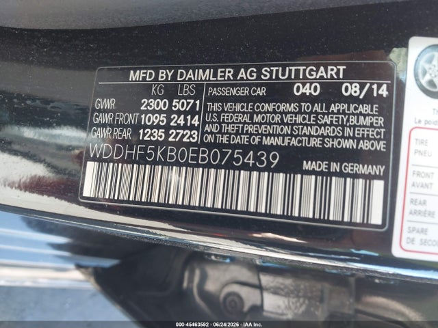 Продаж на аукціоні авто 2014 Mercedes-benz E 350, vin: WDDHF5KB0EB075439, номер лоту: 45463592