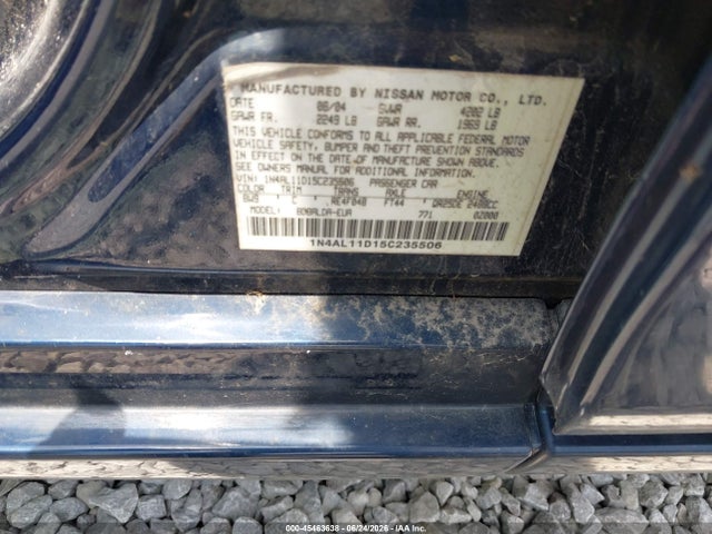 Продаж на аукціоні авто 2005 Nissan Altima 2.5 S, vin: 1N4AL11D15C235506, номер лоту: 45463638