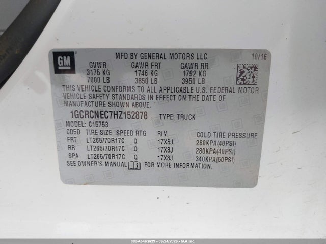 1GCRCNEC7HZ152878 Chevrolet Silverado 1500 Work Truck