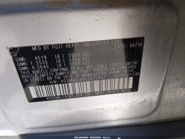 Продаж на аукціоні авто 2016 Subaru Legacy 2.5i Premium, vin: 4S3BNAC68G3012907, номер лоту: 45463693