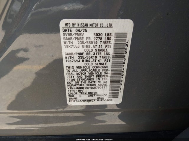 Nissan Ariya Evolve+ 2025 JN8DF0BF9SM790111 Image 9