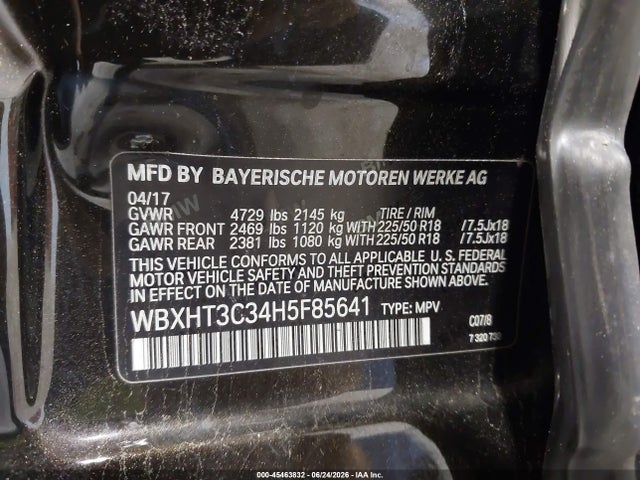 Продажа на аукционе авто 2017 Bmw X1 Xdrive28i, vin: WBXHT3C34H5F85641, номер лота: 45463832