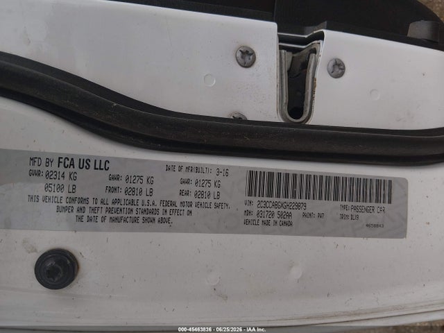Продажа на аукционе авто 2016 Chrysler 300, vin: 2C3CCABGXGH229879, номер лота: 45463836