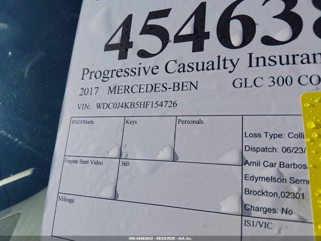 Aukcja sprzedaży 2017 Mercedes-benz Glc 300 Coupe 4matic, vin: WDC0J4KB5HF154726, numer aukcji: 45463842