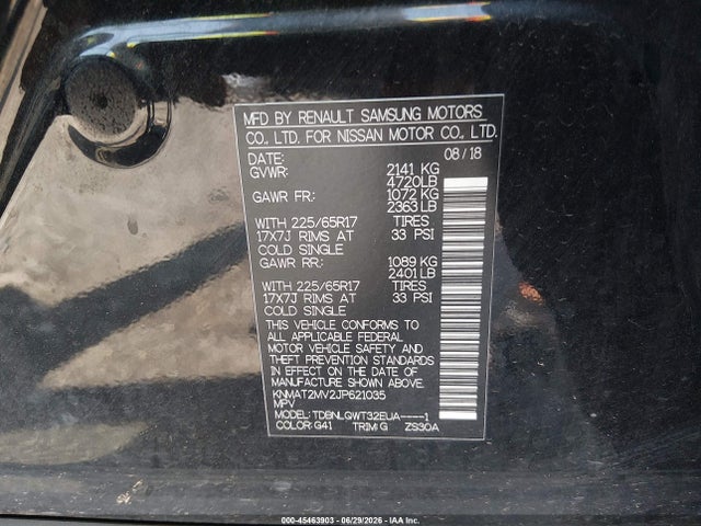 Nissan ROGUE SV 2018 KNMAT2MV2JP621035 Image 9