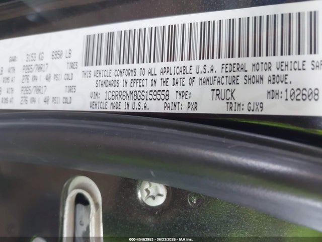 RAM 1500 Laramie 2016 1C6RR6NM8GS159558 Image 9