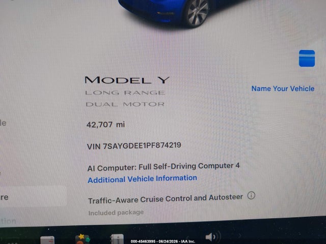 Продажа на аукционе авто 2023 Tesla Model Y Awd/long Range Dual Motor All-wheel Drive, vin: 7SAYGDEE1PF874219, номер лота: 45463995