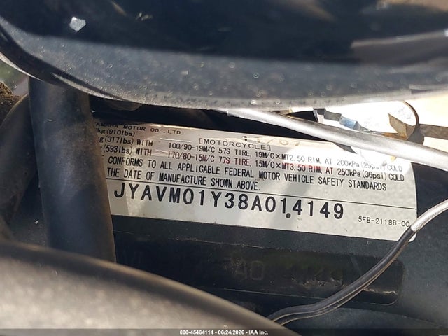 Продажа на аукционе авто 2008 Yamaha Xvs650 C/ac, vin: JYAVM01Y38A014149, номер лота: 45464114