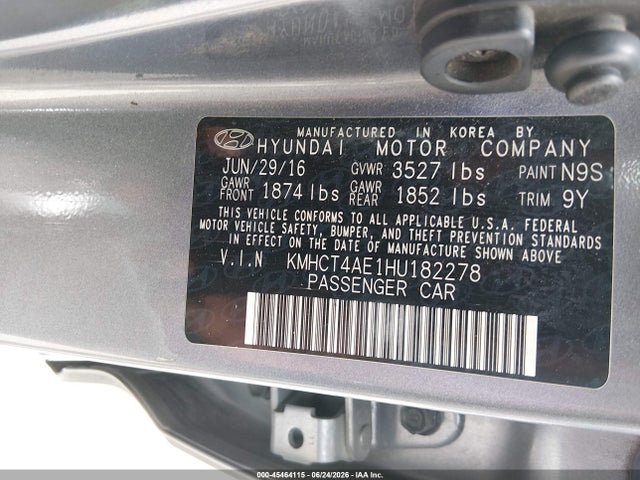 Hyundai ACCENT SE 2017 KMHCT4AE1HU182278 Image 9
