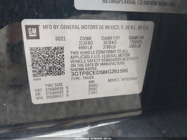 GMC Sierra 1500 2wd Short Box Elevation 2021 3GTP8CED5MG251506 Image 9