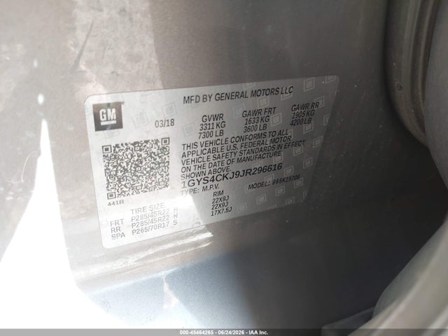 Продажа на аукционе авто 2018 Cadillac Escalade Premium Luxury, vin: 1GYS4CKJ9JR296616, номер лота: 45464265