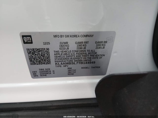 Продаж на аукціоні авто 2026 Buick Encore Gx Preferred Fwd, vin: KL4AMBSL7TB144949, номер лоту: 45464290