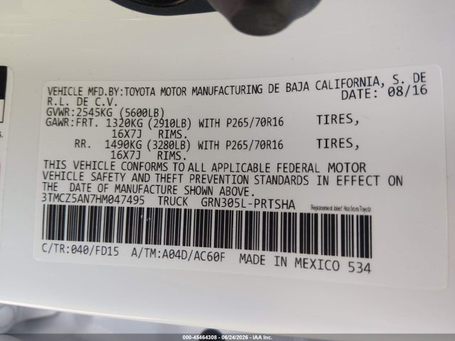 3TMCZ5AN7HM047495 Toyota Tacoma Trd Off Road