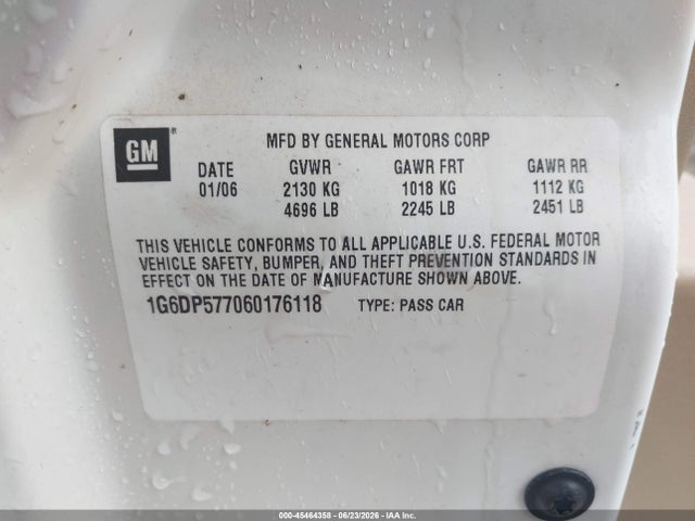 2006 Cadillac Cts Base W/1sb მანქანა იყიდება აუქციონზე, vin: 1G6DP577060176118, აუქციონის ნომერი: 45464358