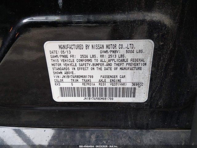 Продажа на аукционе авто 2014 Infiniti Q50 Premium, vin: JN1BV7AR8EM681799, номер лота: 45464584