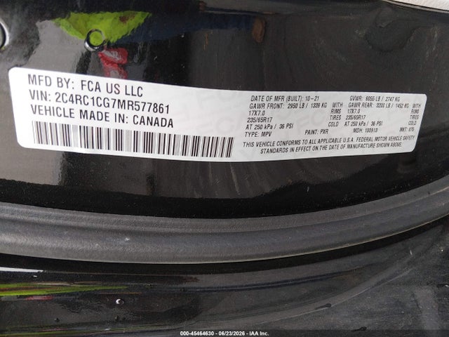 Продажа на аукционе авто 2021 Chrysler Voyager Lx, vin: 2C4RC1CG7MR577861, номер лота: 45464630