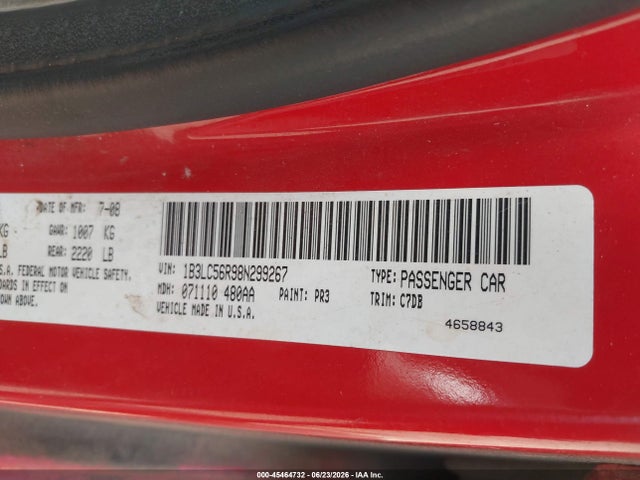 2008 Dodge Avenger Sxt მანქანა იყიდება აუქციონზე, vin: 1B3LC56R98N299267, აუქციონის ნომერი: 45464732